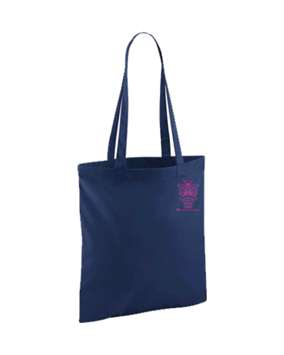 Lion Tote in Navy / Pink logo
