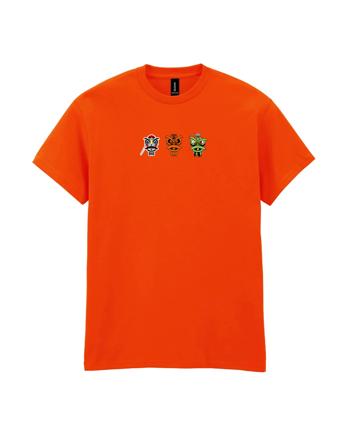 Spooky Lion Trio Tee in Orange